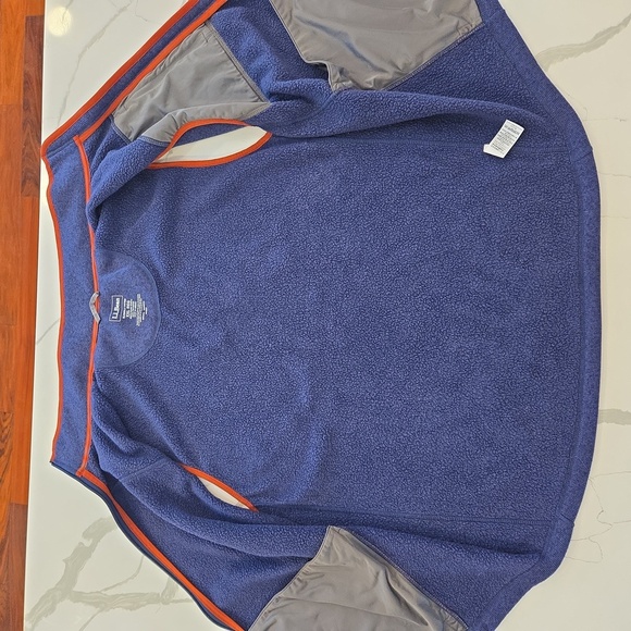 L.L Bean Mens Full Zip Sweater Fleece Vest Blue Orange Size XXL - Picture 5 of 9